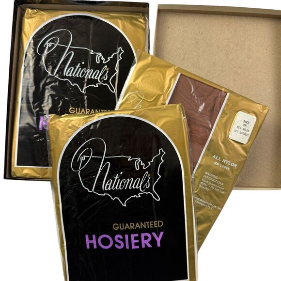 Vintage Lot Pantyhose Size 4X XL 14 Hose National's Big Mama Merville Roaman's - Picture 8 of 10